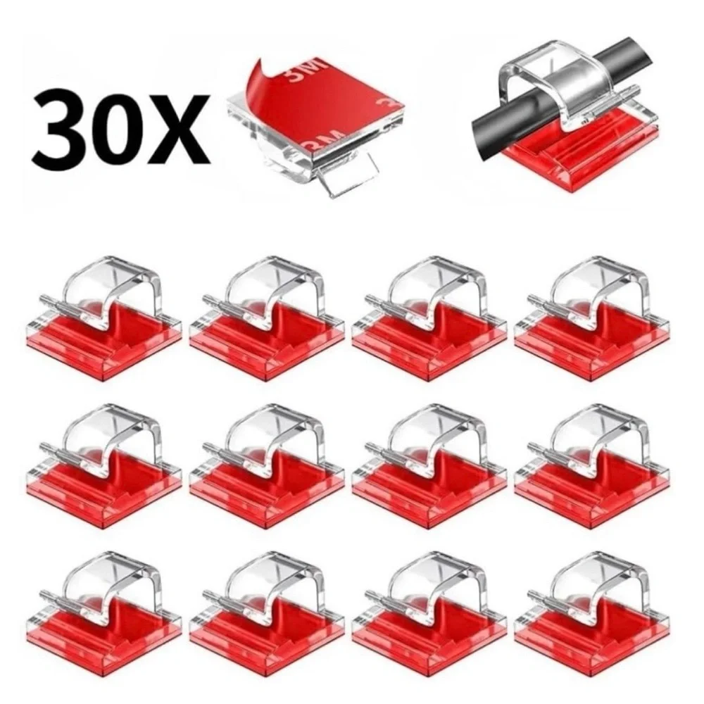 💞 New Pack of 3 White Adhesive Cord & Cable Organizer Clips for Home